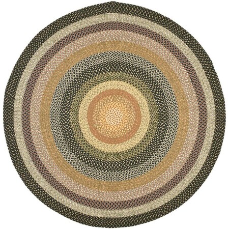 Safavieh 9 x 9 ft. Braided Multi Color Hand Loomed Round Rug BRD308A-9R